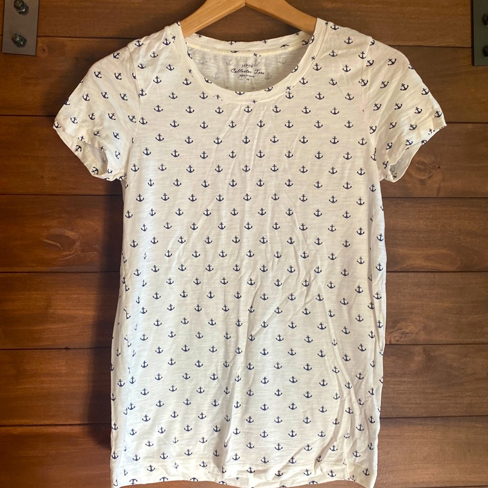 J.Crew white with anchors size XS shirt